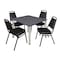 Kee Kee Square Table & Chair Set, Wood, Metal, Vinyl Top, Grey TB4848GYBPCM29BK - alternate 1